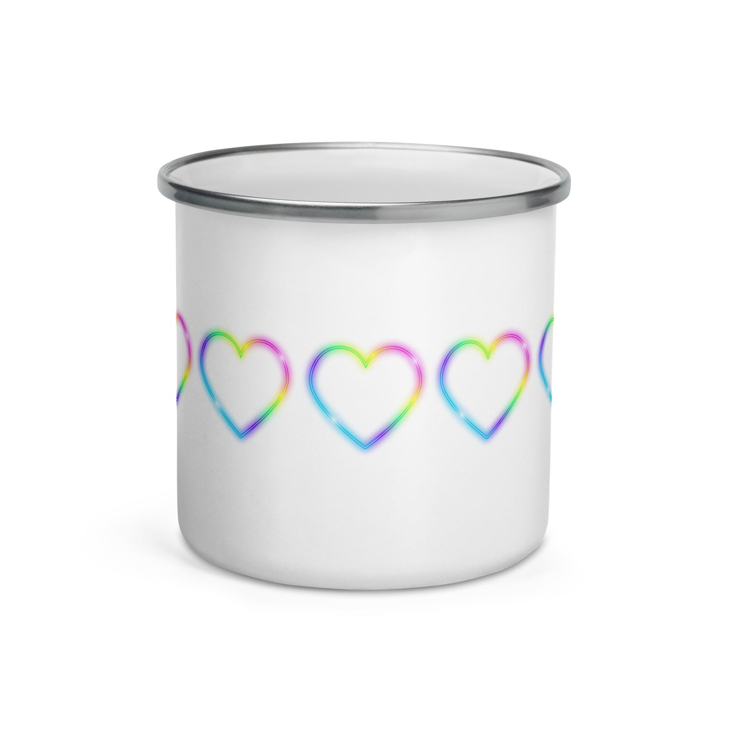 Neon Hearts Enamel Mug